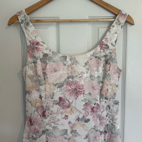 Jessica McClintock Vintage Bridal Floral Dress Sleeveless Scoop Neck Gown Sz 8 - Picture 3 of 11